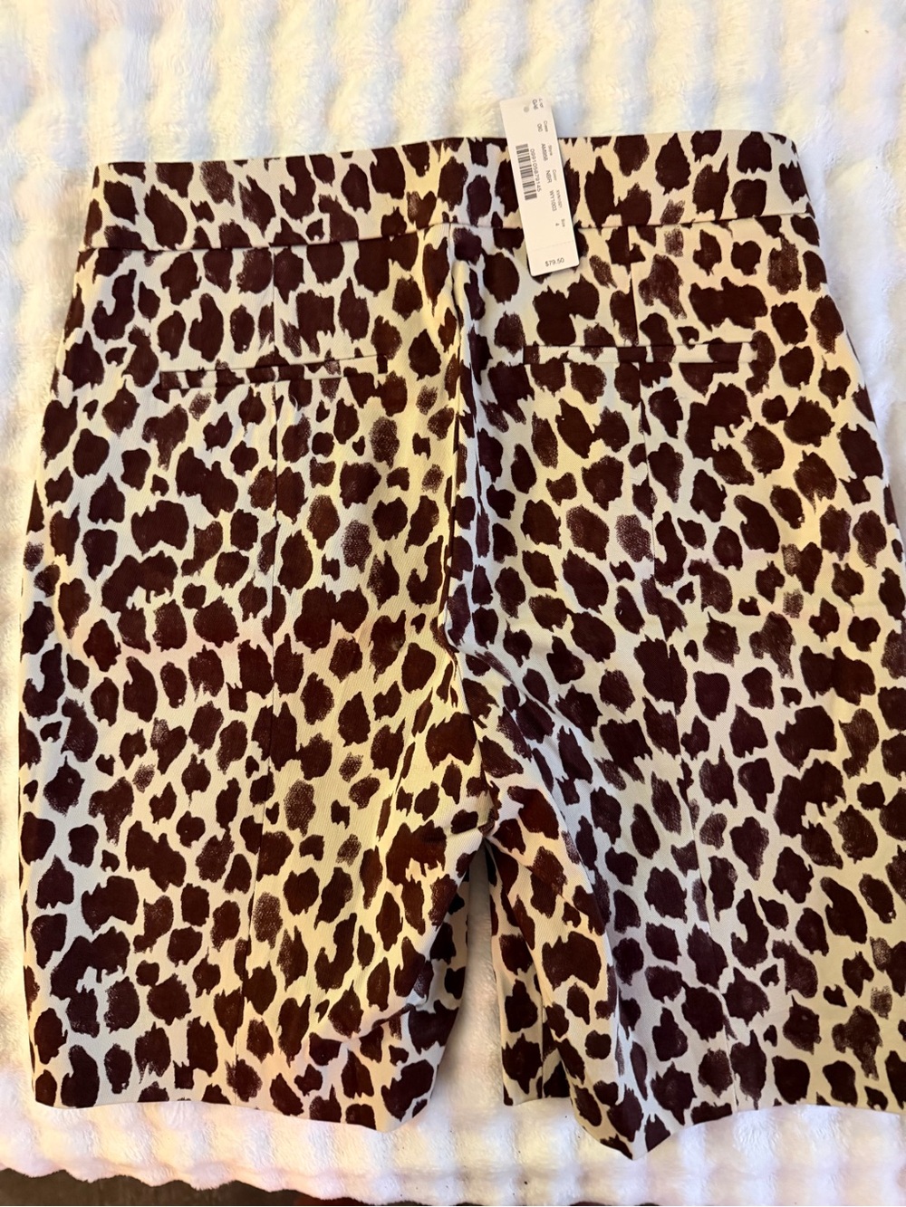 NWT J. Crew Classy Cream and Brown Animal Print Dress Shorts - Picture 5 of 9